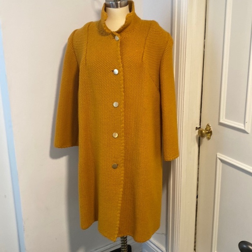Vintage 60s inspired vibrant yellow swing coat size large or 12-14